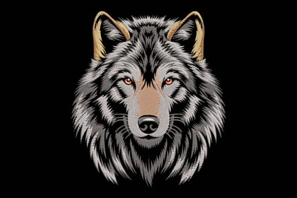Fierce Wolf Machine Embroidery Design