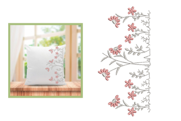 Floral Elegance Border Machine Embroidery Design