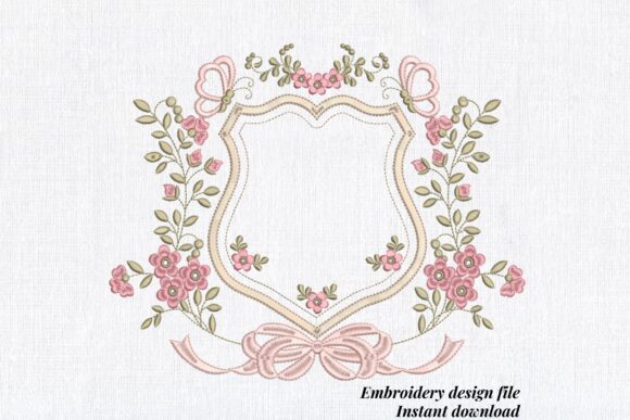 Floral Wedding Frame Embroidery Design
