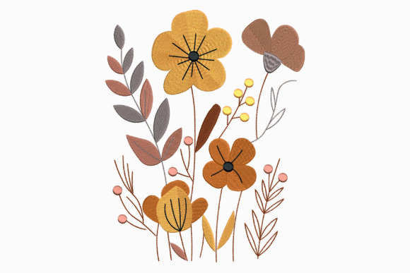 Flowers Boho Machine Embroidery Design