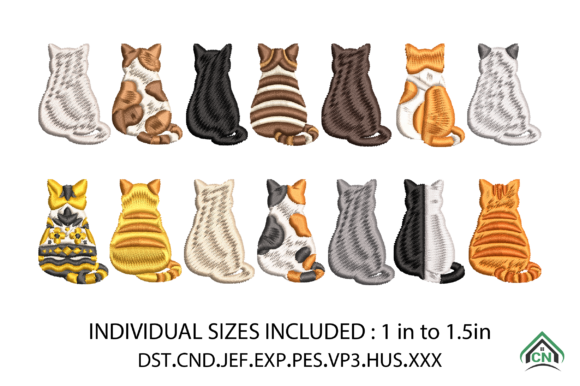 Friends Cat Embroidery Design Bundle