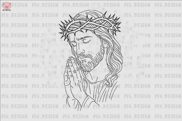 Jesus Portrait Embroidery Design