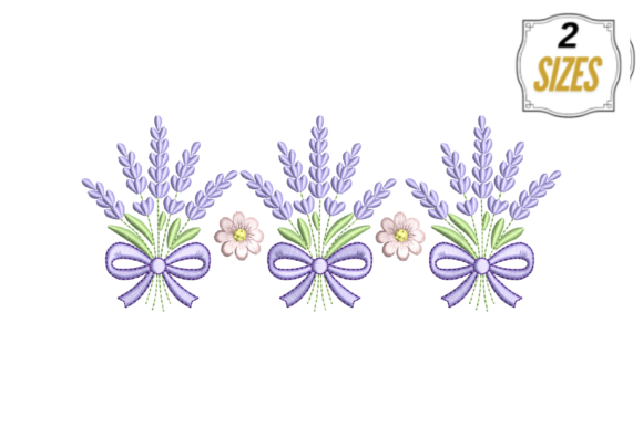 Lavender Flowers Embroidery Design