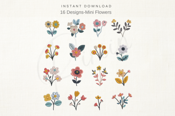 Mini Flower Set Machine Embroidery