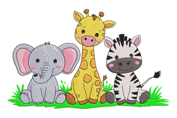 Safari Animals Embroidery Design