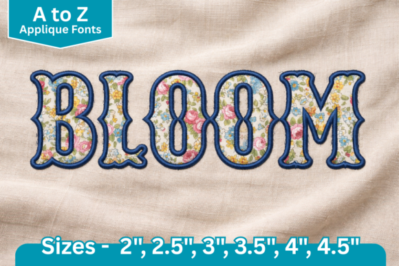 Satin Line Edge Applique Embroidery Font