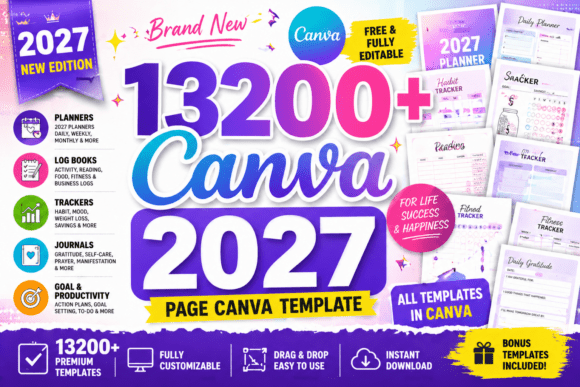 13200+ Canva Page Template | KDP 2027 - official cover from Creative Fabrica