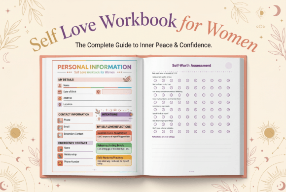 Sample workbook layout from the Canva KDP template bundle
