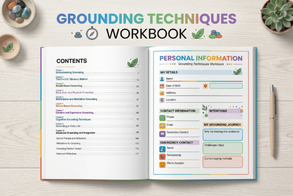 Sample tracker and planner grid from the Canva KDP template bundle