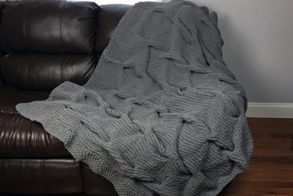 Lazy Cable Blanket Knitting Pattern