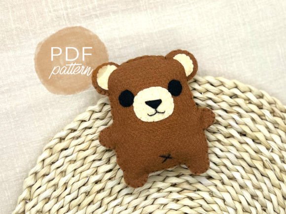 Little Teddy Bear Felt Sewing Pattern