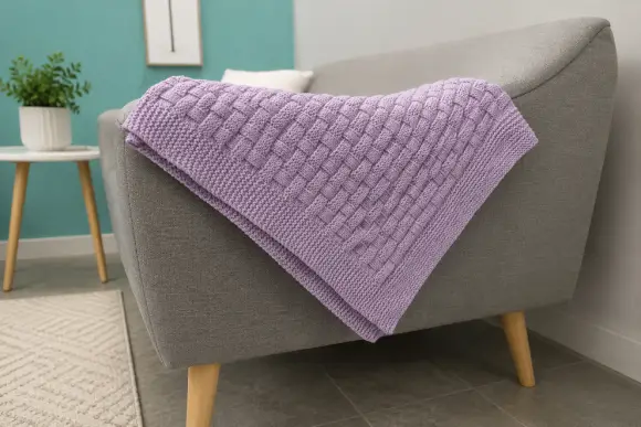 Basketweave Baby Blanket Knitting Pattern