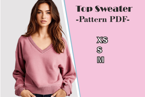 Batty Sweater V-Neck Oversize Pattern