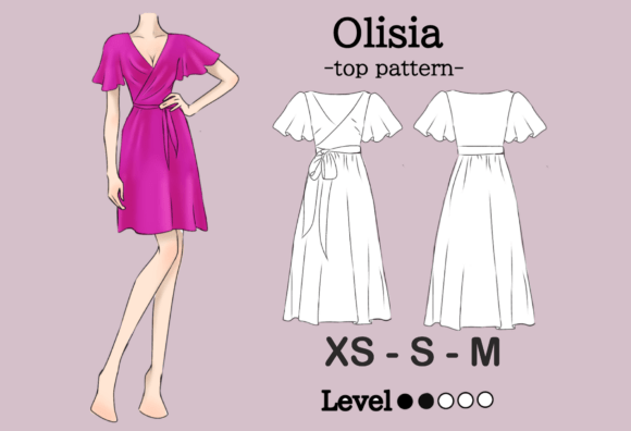 Collar Wrap Dress Sewing Pattern
