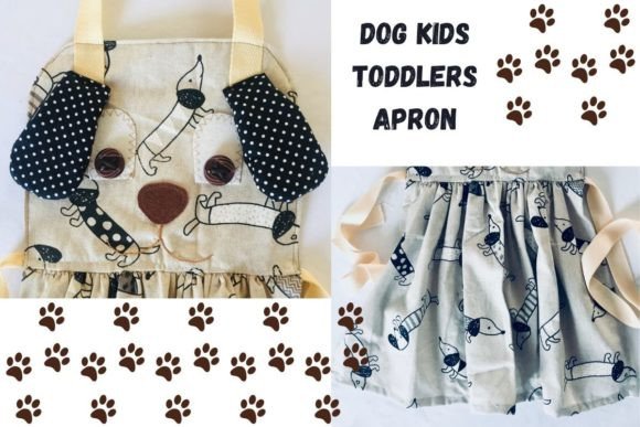 Cute Dog Kids Apron PDF Sewing Pattern