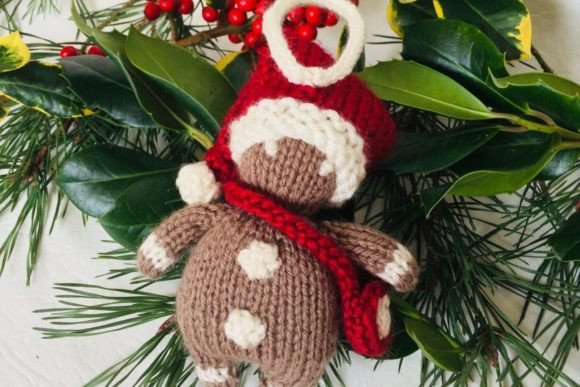 Gingerbread Man Christmas Ornament Knitting Pattern