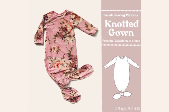 Knotted Gown for Baby Sewing Pattern