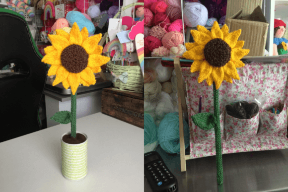 Large Sunflower Knitting Pattern