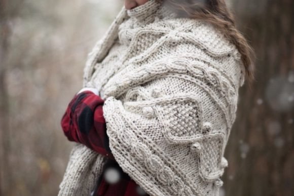 Winter Cabin Throw Knitting Pattern
