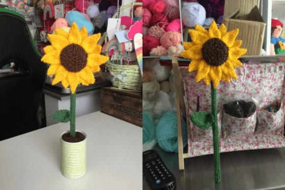 Large Sunflower Knitting Pattern