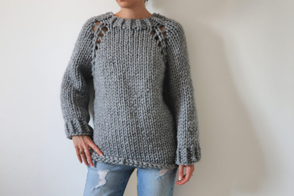Super Chunky Top Down Raglan Sweater Pattern
