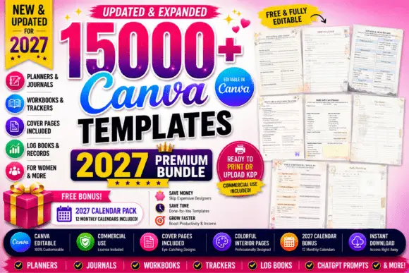 15000+ Canva Templates | 2027 KDP Bundle - official cover from Creative Fabrica