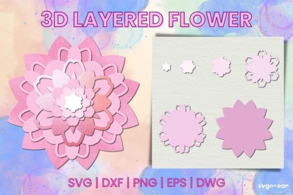 3D Paper Flower SVG