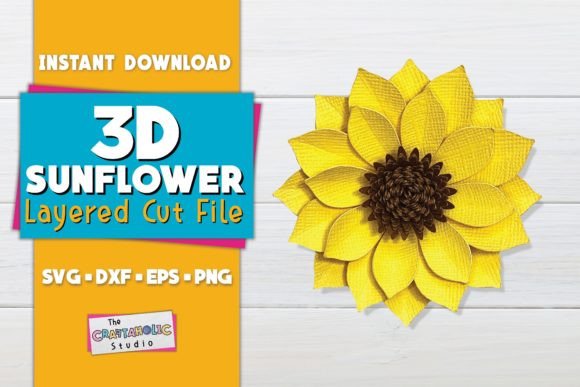 3D Sunflower Floral SVG