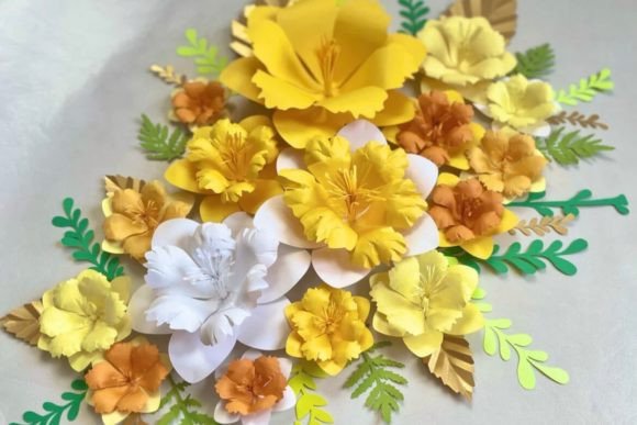 Daffodil Paper Flower SVG