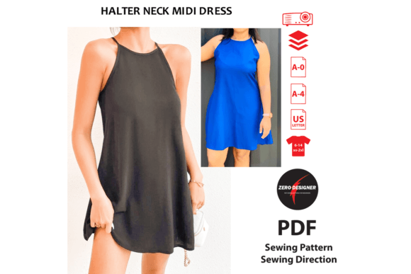 Halter Neck Dress PDF Sewing Pattern
