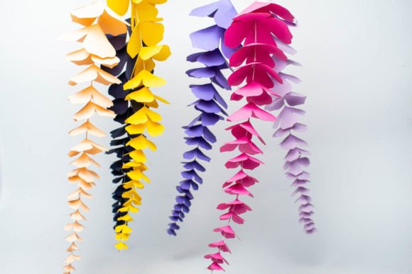 Paper Hanging Flower Wisteria SVG