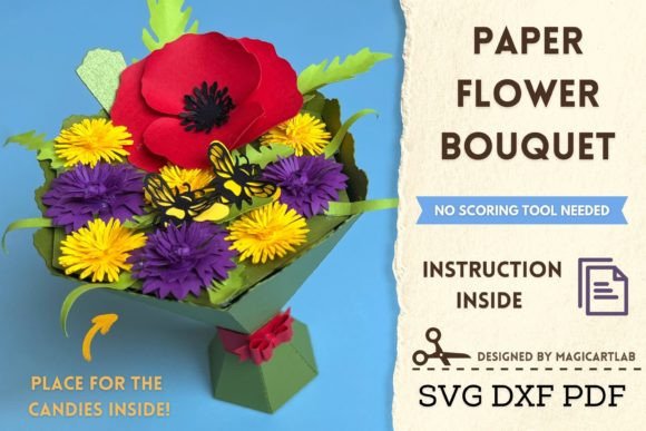 Summer Paper Flower Bouquet SVG