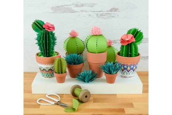 Cactus Paper Plants Templates SVG