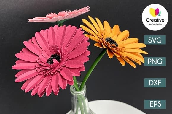 Gerbera Paper Flower SVG
