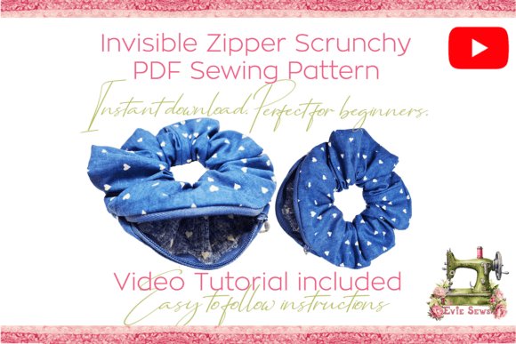 Invisible Zipper Scrunchie PDF Pattern