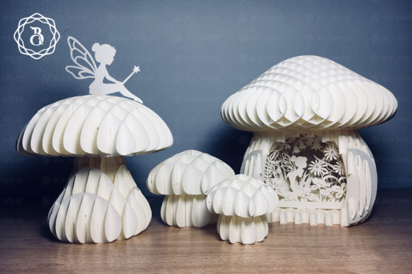 Mushroom and Little Fairy 3D Paper Craft