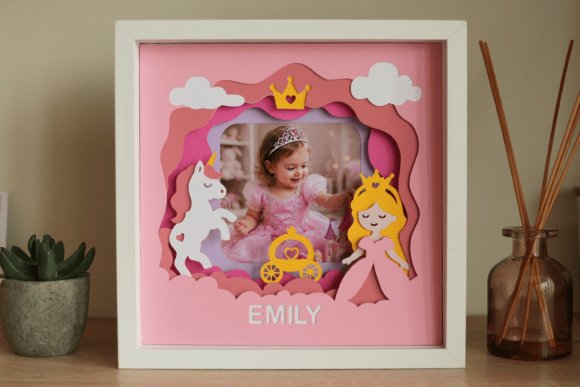 Personalized Princess 3D Photo Frame SVG