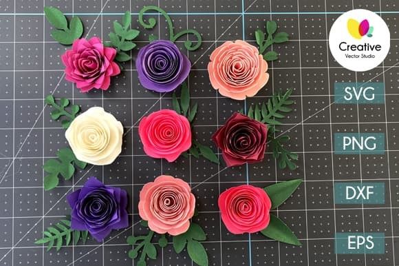 Rolled Flower Bundle SVG